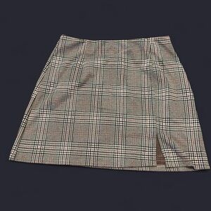 Ardene Black and White with a Pop of Red Plaid Mini Skirt